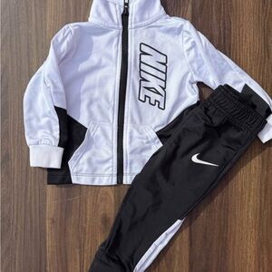 Nike toddler boys black and white Nike tracksuit 12months